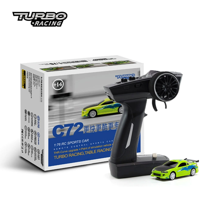 Miniature Turbo Racing 1:76 RC Car - Electric Pully C72 RTR for Desktop Fun