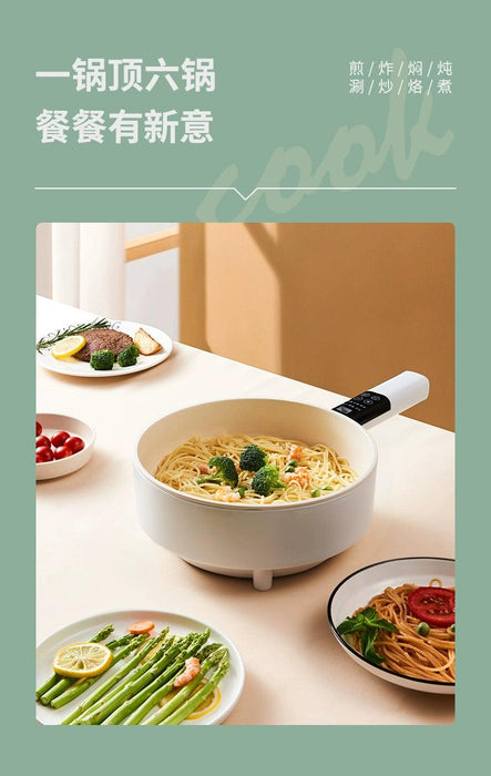 Multi-Functional Electric Frying Pan For Home Flats Pancake Maker Ceramic Glaze Non-Stick Pan All-in-One Pot Small Plug Electric Frying Pan Student Multi-Functional Electric Frying Pan For Home Flats Pancake Maker   Lacatang Shop Lacatang Shop 