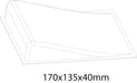 A Lacatang Shop line drawing of a 3D wedge-shaped object, with dimensions 170x135x40 mm, highlights its versatile design for simulating the dynamic curves of a Turbo Drift Remote Control Car Track for Big and Small Scenes.