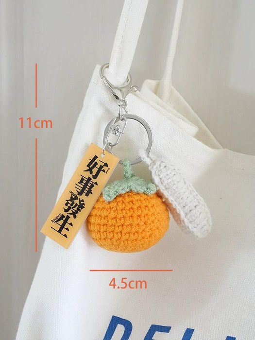 Good Thing Happening Doll Pendant Doll Handmade Woven Keychain Lucky Persimmon Schoolbag Bag Charm Key Chain Handmade Good Thing Happening Doll Pendant Keychain - Lucky Charm  Lacatang Shop Lacatang Shop 