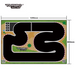 The Turbo Drift Remote Control Car Track for Big and Small Scenes by Lacatang Shop is a rectangular slot track measuring 1200mm x 800mm, with thrilling curves, green and brown areas, a left-side start/finish line, and the Turbo Racing logo at the bottom.