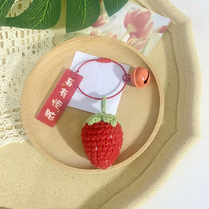 Crocheted Berry Keychain Pendant - Tipsy Strawberry Design with Customization Options Crocheted Berry Keychain Pendant - Tipsy Strawberry Design with   Lacatang Shop Lacatang Shop 