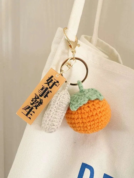 Good Thing Happening Doll Pendant Doll Handmade Woven Keychain Lucky Persimmon Schoolbag Bag Charm Key Chain Good Thing Happening Doll Pendant Doll Handmade Woven Keychain Lucky   Lacatang Shop Lacatang Shop 