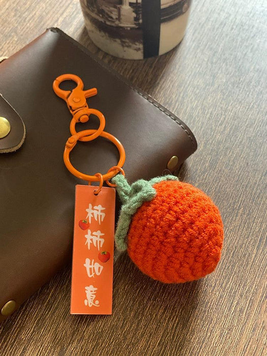 Good Thing Happening Doll Pendant Doll Handmade Woven Keychain Lucky Persimmon Schoolbag Bag Charm Key Chain Handmade Good Thing Happening Doll Pendant Keychain - Lucky Charm  Lacatang Shop Lacatang Shop 