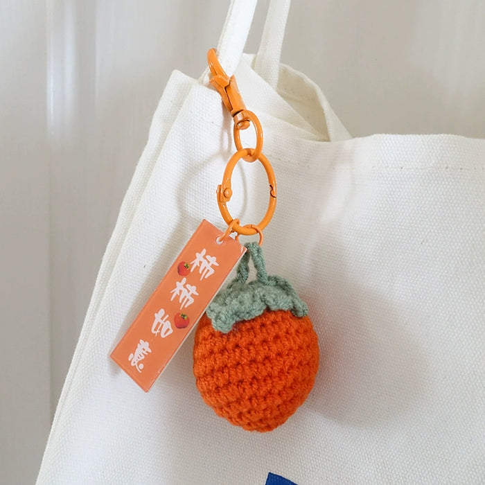 Good Thing Happening Doll Pendant Doll Handmade Woven Keychain Lucky Persimmon Schoolbag Bag Charm Key Chain