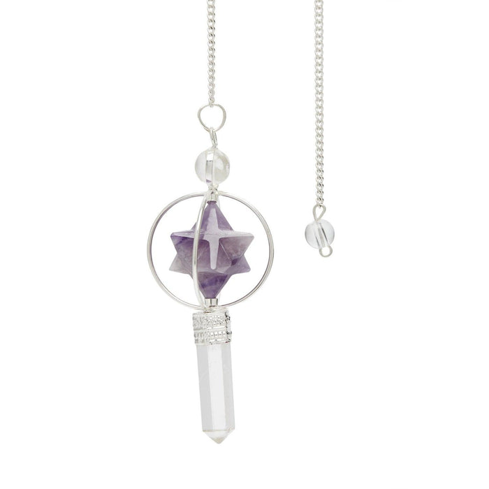 Pendule Merkabah en Améthyste Pendule Merkabah en Améthyste - Lacatang Shop Pendants, Stones & Charms Amethyst Birch Lacatang Shop 