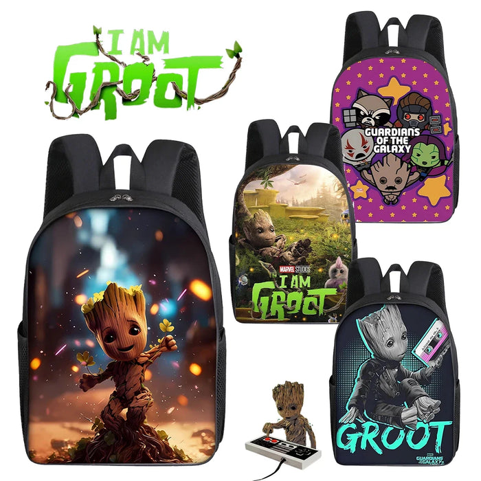 Groot Marvel Cartoon Backpack for Students - Cute Superhero Knapsack for Men, Women, and Kids - Perfect Gift Idea Groot Marvel Cartoon Backpack  Students - Cute Superhero Knapsack   Lacatang Shop Lacatang Shop 