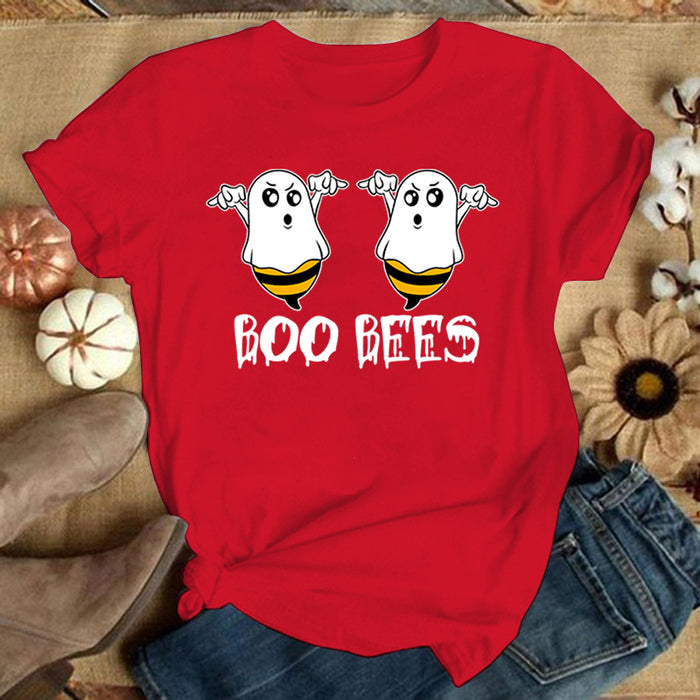 Funny "Boo Bees" Graphic Tee - Casual Summer Short Sleeve Shirt for Women Funny "Boo Bees" Graphic Tee - Casual Summer Short Sleeve Shirt for   Lacatang Shop Lacatang Shop 