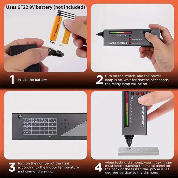 STONEGO Thermal Conductor Diamond Pen Hardness Tester Detecting The Authenticity of Diamonds Jadeite Jade Portable Test Tool STONEGO Thermal Conductor Diamond & Jadeite Hardness Tester Tool  Lacatang Shop Lacatang Shop 