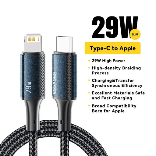 Essager USB C Cable For iPhone 14 13 12 11 Pro Max Xs 8 Plus iPad Macbook Wire 29W PD Fast Charging Type C To Lighting Data Cord.