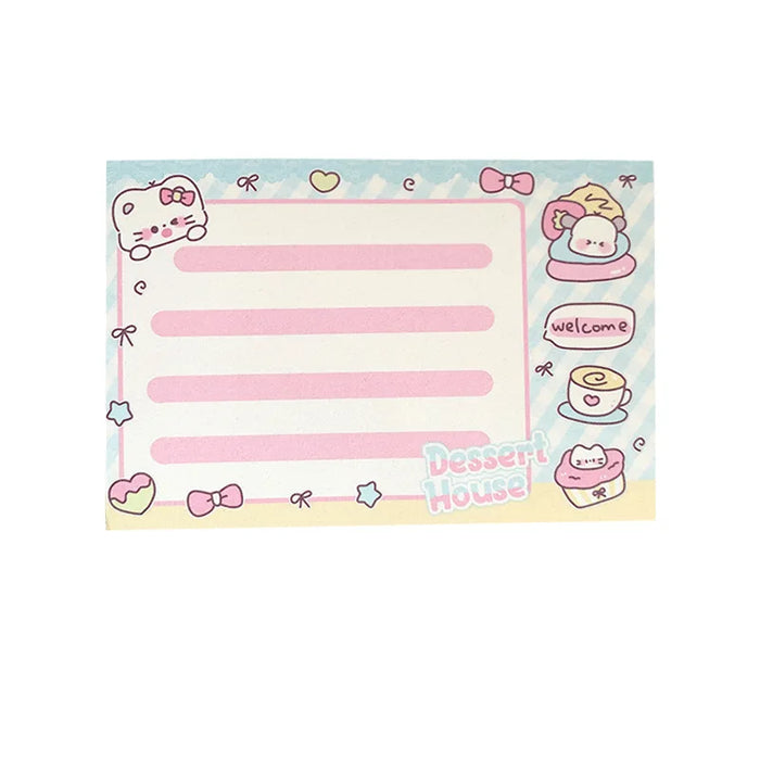 Adorable Cat Memo Pad for Scrapbooking - Kawaii Non-Sticky Notes for School and Diaries