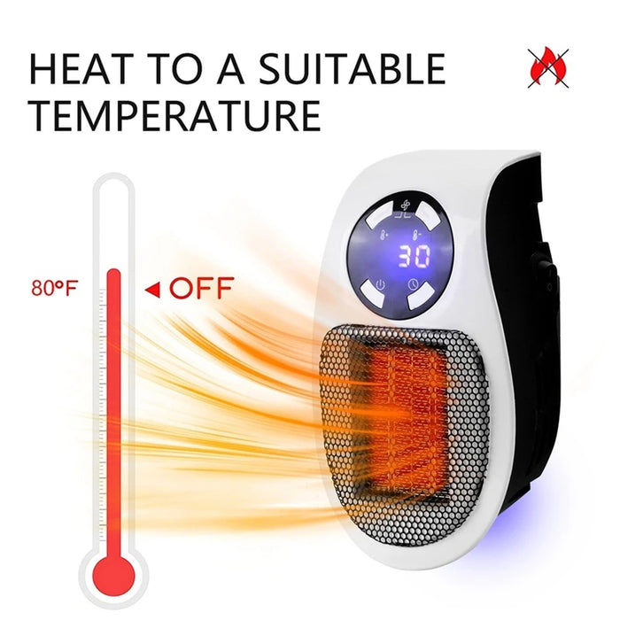 ABBN-Ultra Air Heater, 2025 Upgraded Plug In Heater, Ultra Air Heater With Adjustable Thermostat Time And Led Display EU Plug