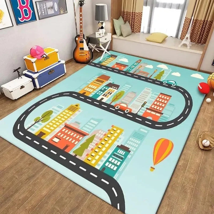 Children's Non-Slip Crawling Carpet for Living Room and Bedroom Decor - Soft Flannel Area Rug