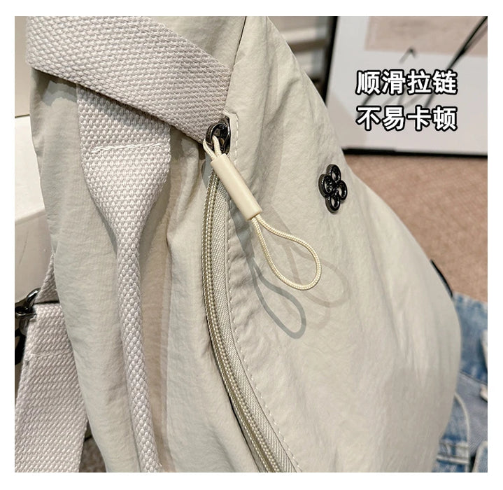 Nylon Zipper 2024 Hot Selling Women's Waist Packs Solid Color Versatile Casual Chest Bag Soft Simple Popular Crossbody Bag