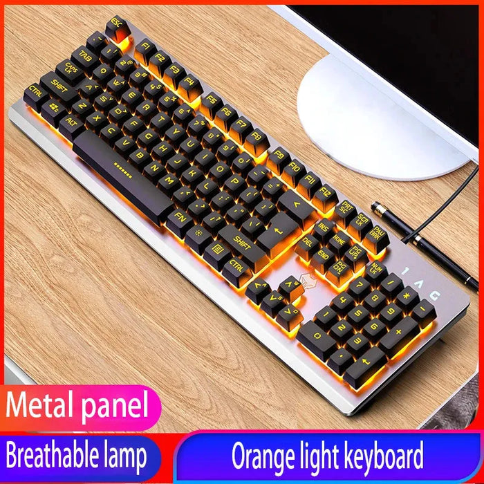 GX2 Wired Combination 104 Keys Mechanical Feel Keyboard and Mouse Replaceable Waterproof RGB Backlight Keyboard And Mouse Cover,