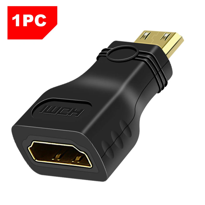 QGeeM Mini HDMI Male to HDMI A Female Adapter - High-Speed Converter for 4K, 2K, and 1080P - Ideal for Mini PCs, HDTVs, and HD Cameras QGeeM Mini HDMI Male to HDMI A Female Adapter - High-Speed Converter   Lacatang Shop Lacatang Shop 