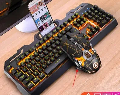 Backlit Wired Keyboard and Mouse Game Keyboard Mouse Earphone Set Of Real Mechanical Key Mouse Set