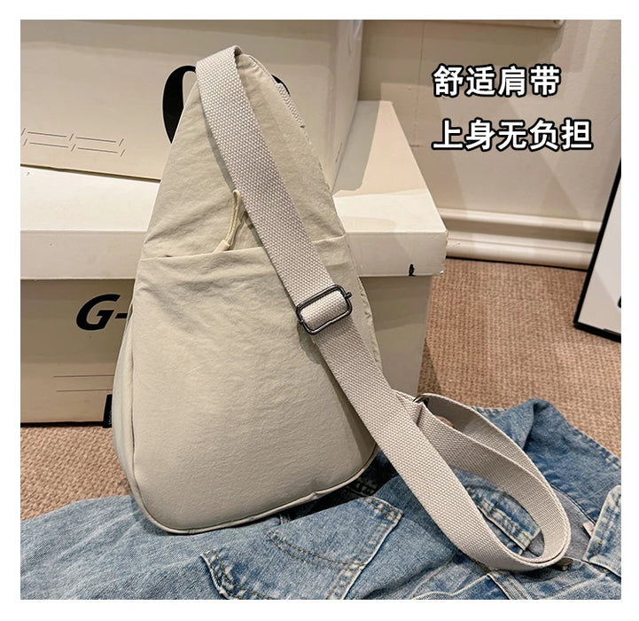 Nylon Zipper 2024 Hot Selling Women's Waist Packs Solid Color Versatile Casual Chest Bag Soft Simple Popular Crossbody Bag