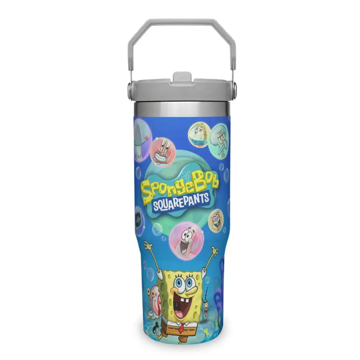 Portable Car Cup SpongeBob SquarePants Stainless Steel 304 Tumbler Water Bottle 30oz/900ml SpongeBob SquarePants 30oz Stainless Steel Car Tumbler - Portable  Lacatang Shop Lacatang Shop 