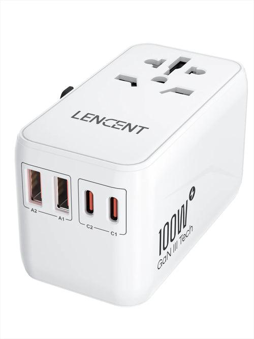 LENCENT 65W/100W GaN International Travel Adapter with 2USB 3 Type C LENCENT 65W/100W GaN International Travel Adapter with 2USB 3 Type C -  Other AliExpress Lacatang Shop 