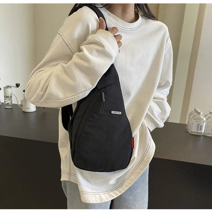 Droplet Shaped Nylon Waterproof Unisex Chest Bag Women Sport Phone Crossbody Bag Men Cycling Portable Versatile Shoulder Bag