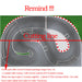 A diagram of the Lacatang Shop's 3.2m Drift Track Raceway for RC Kyosho Mini-Z shows the original 1.5m-wide track divided into two 0.75m sections to meet postal limits, with red-striped PVC areas featuring bold "Remind !!!" text for emphasis.