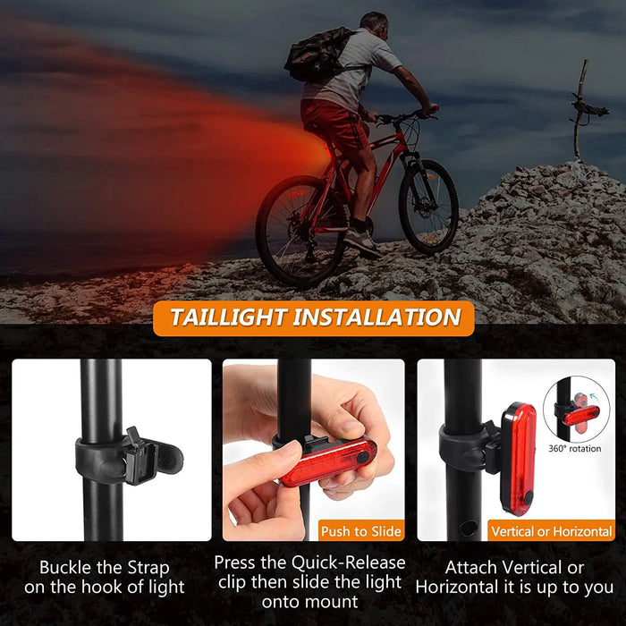 USB Rechargeable LED Rear Bike Tail Light - Ultra Bright Red Cycling Safety Light with 4 Modes for Night Riding USB Rechargeable LED Rear Bike Tail Light - Ultra Bright Red Cycling   Lacatang Shop Lacatang Shop 