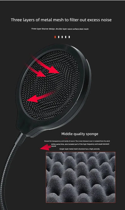 Oute Sound Anchor Microphone Anti-Spray Net Special for Recording Studio Condenser Microphone Karaoke Metal Spray-Proof Microphone Cover