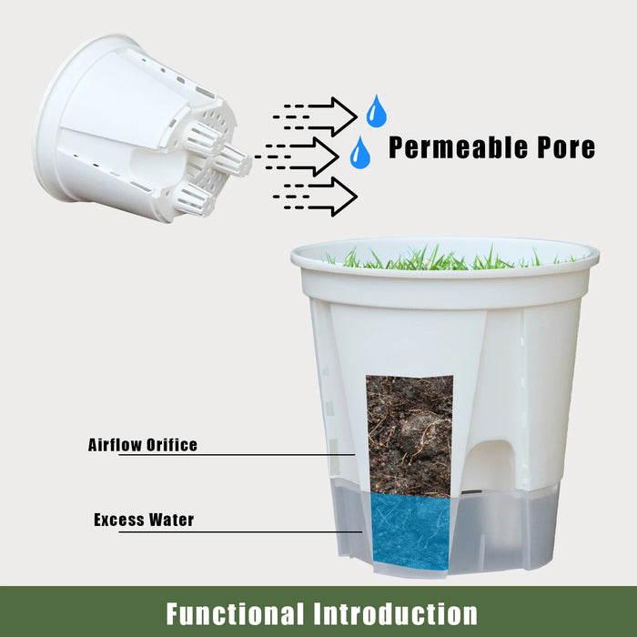 Elegant Self-Watering Resin Flower Pots for Succulents – Modern Hydroponics Planter for Home and Garden