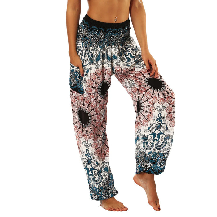 High Waist Bloomer Pants Relaxed Fit Jogger Harem Pants Thai Pants for Beach & Lounge Yoga Boho Clothes Loose Pants