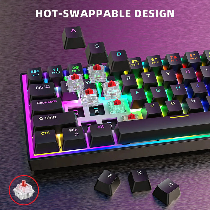 68 Keys Hot Swappable Transparent Gaming Keyboard RGB Backlit Outemu Gateron Cherry Axis Red Switch Wireless Mechanical Keyboard 

Enhance Gaming Experience with 68-Key RGB Backlit Wireless Mechanical Keyboard: Transparent, Hot-Swappable, Outemu, Gateron, Cherry Red Axis  Lacatang Shop Lacatang Shop 