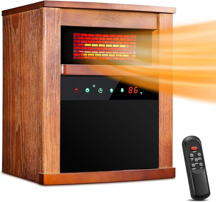 Infrared Heater,1500W Electric Space Heater with Remote, 3 Modes, 12H Timer, Overheat & Tip-Over Protection, Chil Lock, Quiet