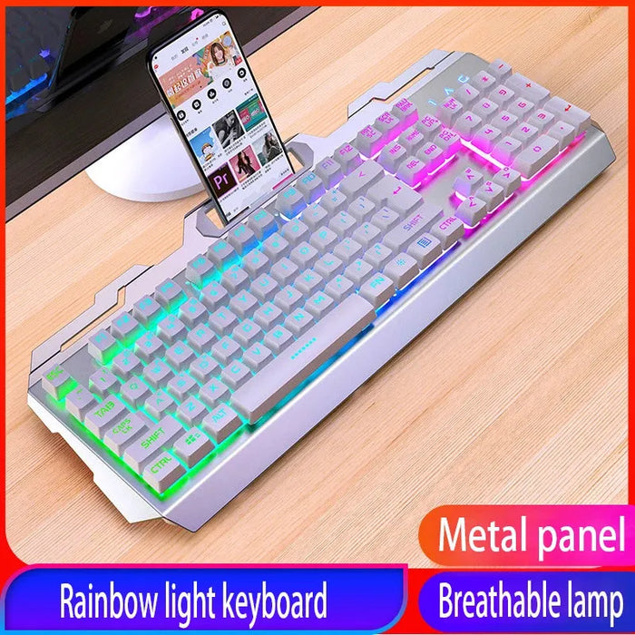 GX2 Wired Combination 104 Keys Mechanical Feel Keyboard and Mouse Replaceable Waterproof RGB Backlight Keyboard And Mouse Cover, Reference

Upgrade your setup with GX2 Wired Mechanical Keyboard and Mouse Set - Waterproof RGB, Replaceable Covers | Reference   Lacatang Shop Lacatang Shop 