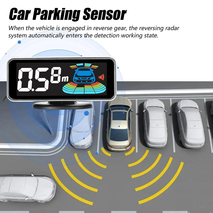 4pcs/8pcs Probes Rear Reversing Radars System LCD Display Car Parking Sensor Distance Detection Sound Warning Buzzer 4/8pcs Probes Car Parking Sensor Radar System with LCD & Sound Alert  Lacatang Shop Lacatang Shop 