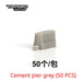 Image of a grey cement pier piece labeled "50个/包" and "Cement pier grey (50 PCS)" in red text, ideal for customizing Turbo Racing 1:76 RC car track layouts. Lacatang Shop's logo adds an official touch in the top left corner.