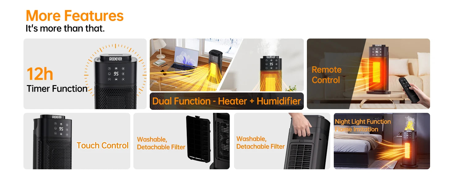 Space Heater Indoor with Humidifier: 2024 Upgraded PTC Electric Heaters for Indoor Use with Thermostat, 1500W Ceramic Heater 

Upgrade Your Indoor Heating: 2024 Humidifying PTC Heater with Thermostat for Cozy Space  Lacatang Shop Lacatang Shop 