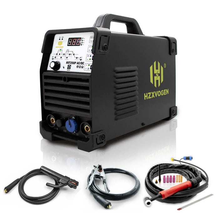 HZXVOGEN 5 in 1 HF TIG AC/DC Aluminum Welding Machine 200A MMA ARC Argon Precise Digital Pulse 2T/4T TIG Inverter Welder