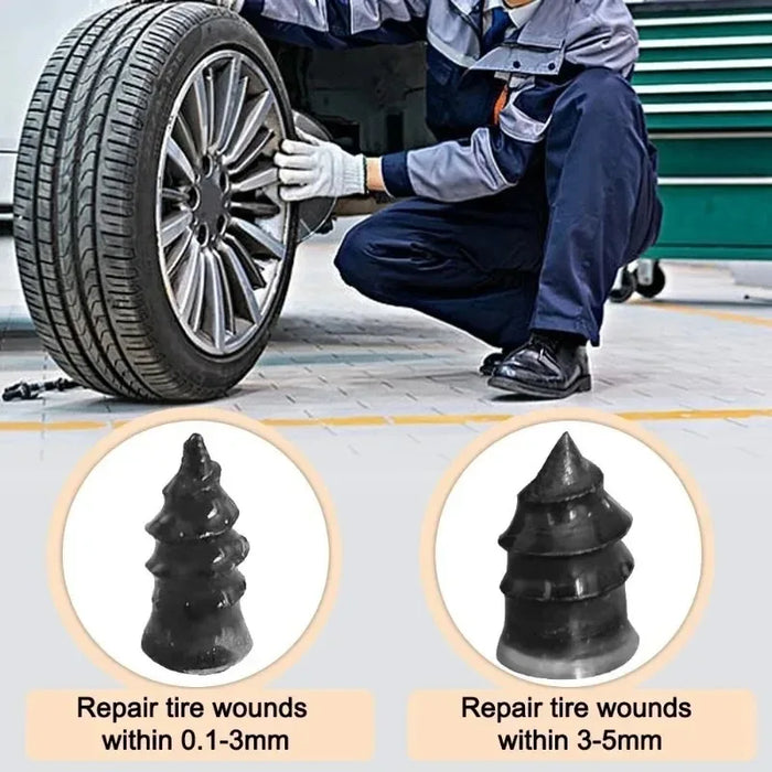 Tire Repair Nail Kit for Cars, Motorcycles, Scooters, and Bikes - Rubber & Metal Puncture Fixing Accessories