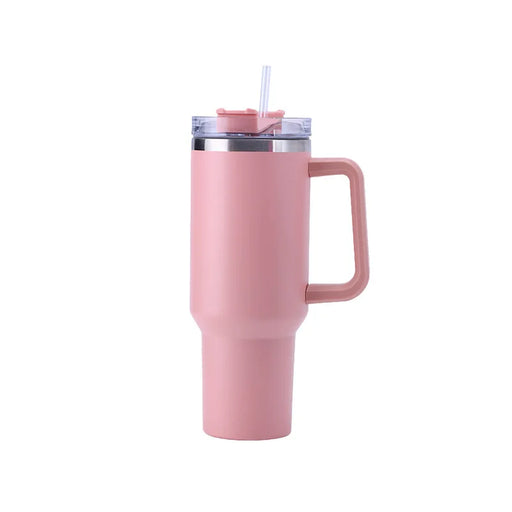 40oz Stainless Steel Insulated Hot Travel Mugs Water Bottle Thermal Vacuum Coffee Car Cup Cold Flask with Handle Straw - Lacatang Shop