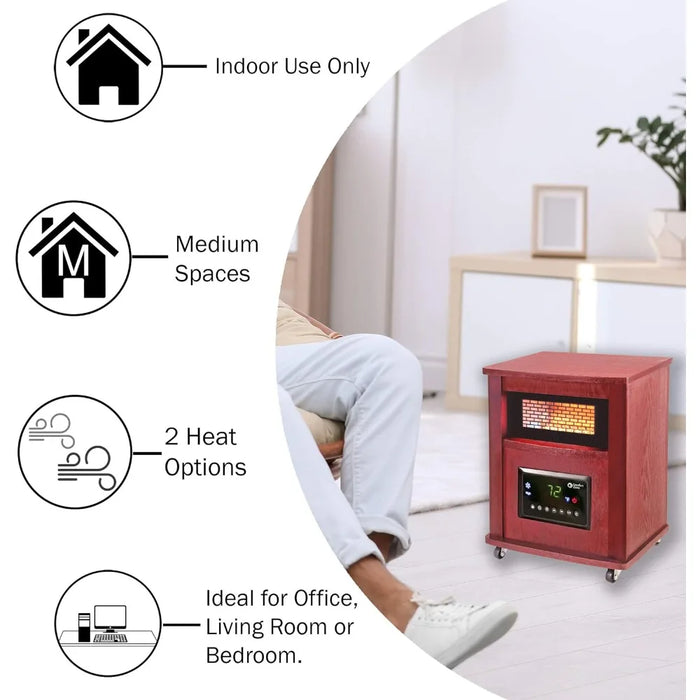 1500W 16” Electric Infrared Quartz Wood Cabinet Space Heater ，Adjustable Thermostat with， Digital Display, Overheat Protection 1500W 16” Electric Infrared Quartz Wood Cabinet Space Heater   Lacatang Shop Lacatang Shop 