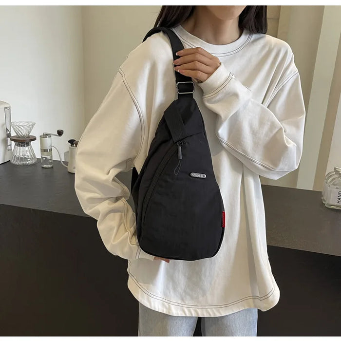 Droplet Shaped Nylon Waterproof Unisex Chest Bag Women Sport Phone Crossbody Bag Men Cycling Portable Versatile Shoulder Bag