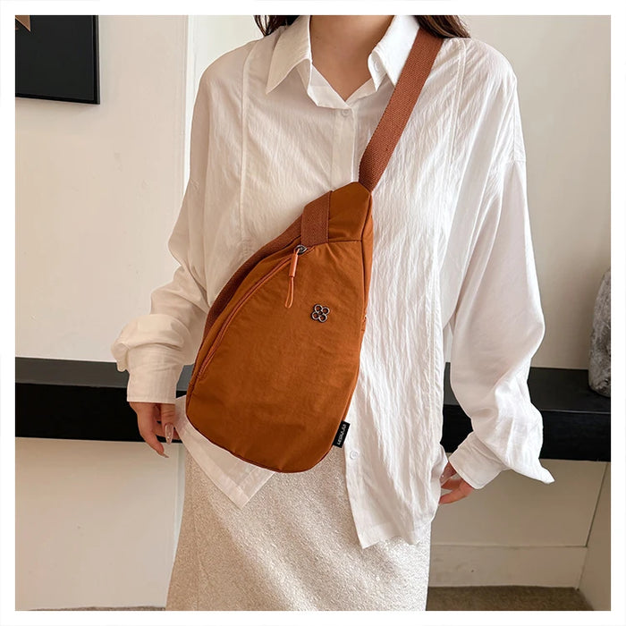 Nylon Zipper 2024 Hot Selling Women's Waist Packs Solid Color Versatile Casual Chest Bag Soft Simple Popular Crossbody Bag