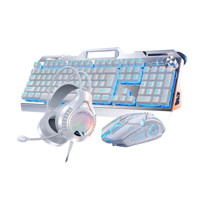 Backlit Wired Keyboard and Mouse Game Keyboard Mouse Earphone Set Of Real Mechanical Key Mouse Set