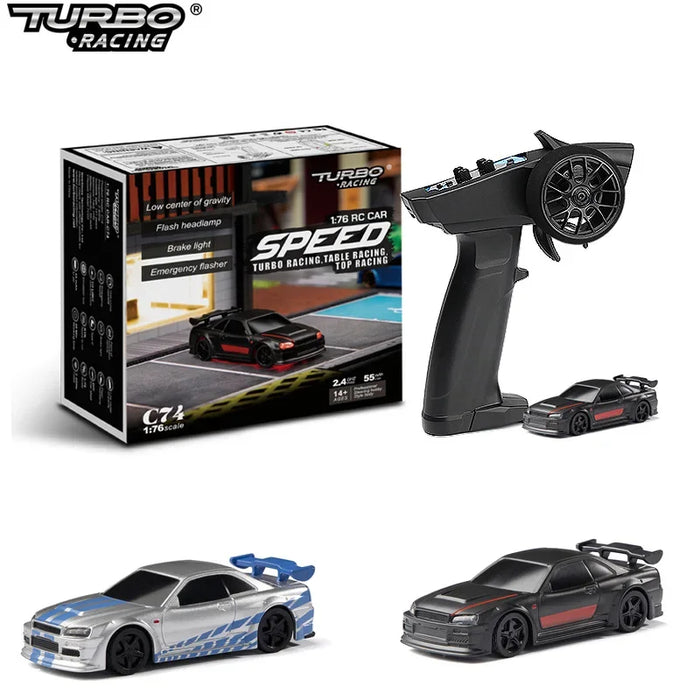 Turbo Racing 1:76 C64 C73 C72 C71 C74 Drift RC Car With Gyro Radio Full Proportional Remote Control Toys RTR Kit