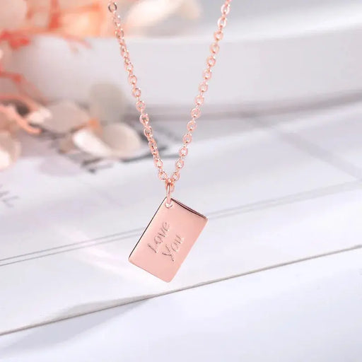 Envelope Locket Necklace with Gold Rose Gold Silver Color Love you Secret Hidden Message Pendant Necklace Gift Jewelry Lacatang Shop