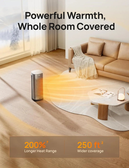 Space Heaters for Indoor Use, 1500W Fast Heating Portable Heaters with Remote, Large PTC Ceramic Electric for Bedroom, 12H Timer