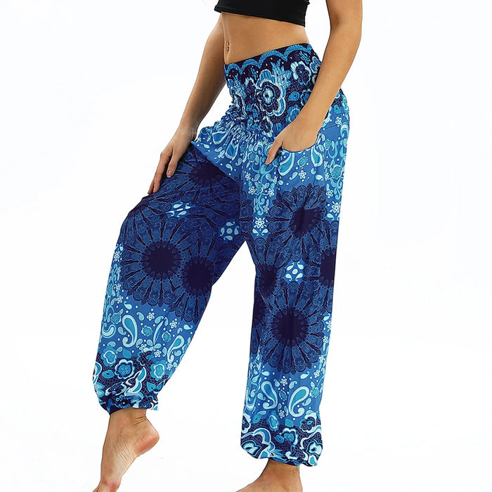 High Waist Bloomer Pants Relaxed Fit Jogger Harem Pants Thai Pants for Beach & Lounge Yoga Boho Clothes Loose Pants