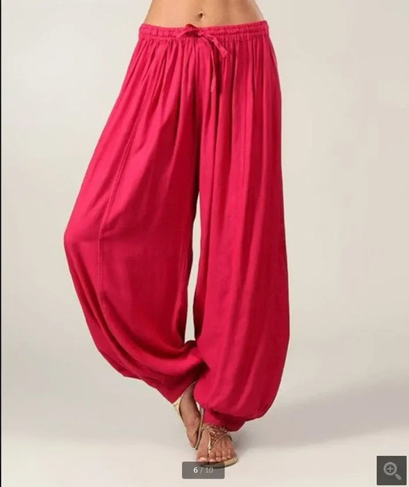 2024 Women's Spring Summer Lantern Pants Trousers Solid Loose Pleated Drawstring Casual Ankle Sports Pants Female Baggy Pants 2024 Women's Spring Summer Lantern Pants Trousers Solid Loose Pleated   Lacatang Shop Lacatang Shop 