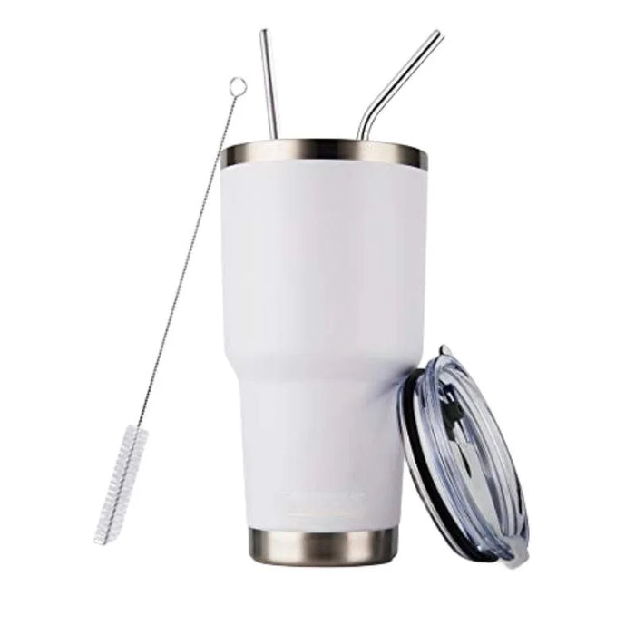 30oz Tumbler With Lids and Straws, Stainless Steel Vacuum Insulated Coffee Tumblers, Insulated Travel Mug Water Cup