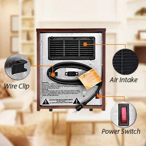 Infrared Heater,1500W Electric Space Heater with Remote, 3 Modes, 12H Timer, Overheat & Tip-Over Protection, Chil Lock, Quiet